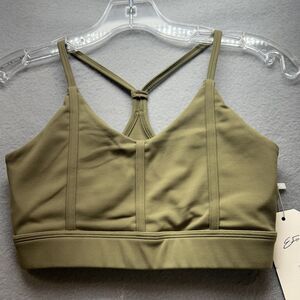 Ever Forward Sports‎ Bra Womens Small Olive Green Strappy Back Padded Activewear